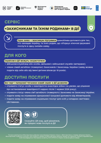 Захисникам та їхнім родинам: у Дії доступний новий цифровий сервіс