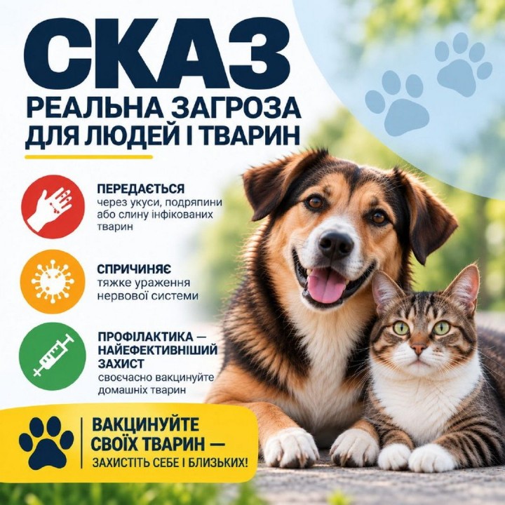 СКАЗ - НЕБЕЗПЕЧНИЙ ДЛЯ ЛЮДЕЙ І ТВАРИН