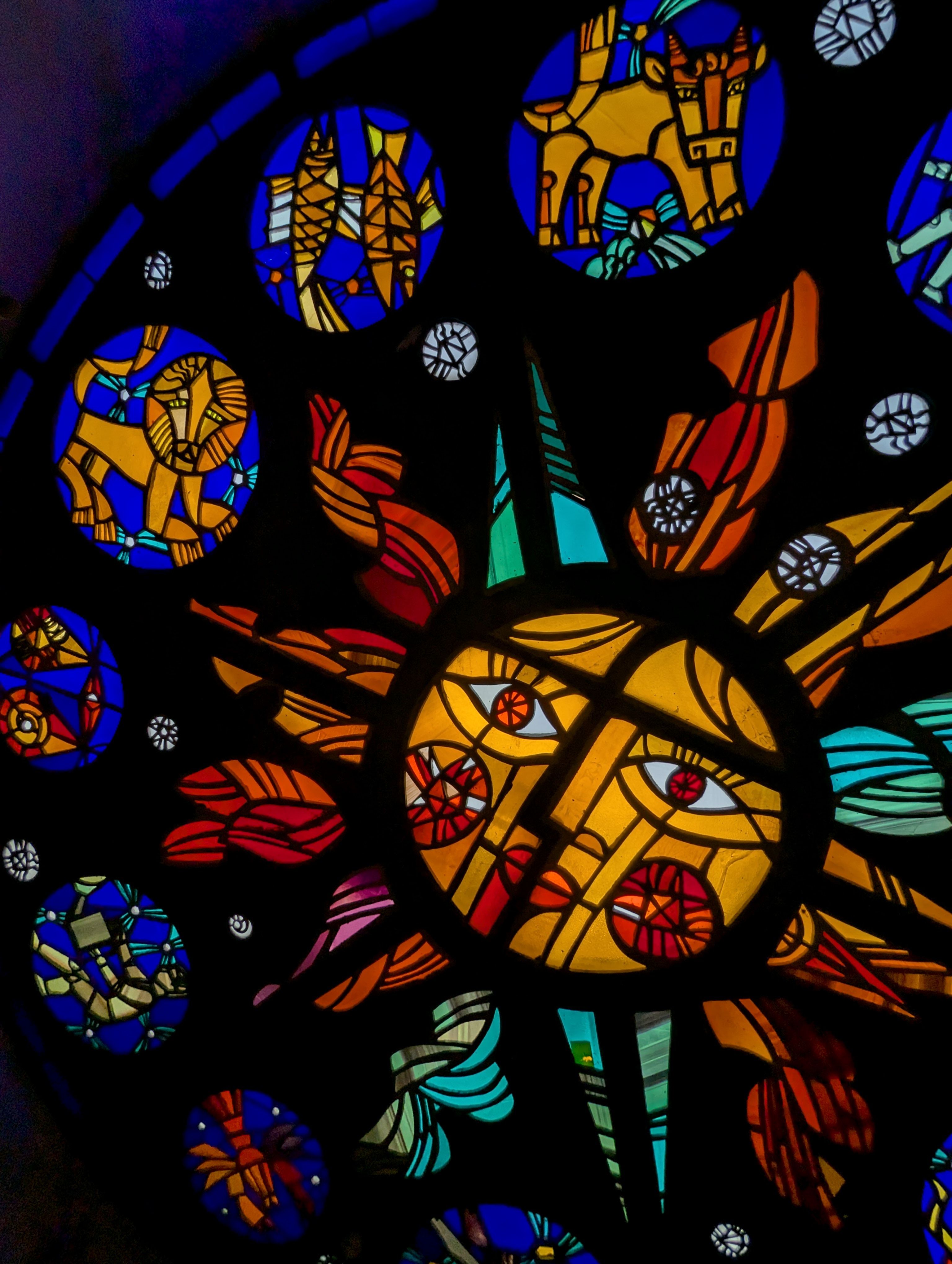 Stained-glass panel “Zodiac Signs.”